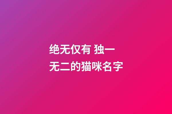 绝无仅有 独一无二的猫咪名字